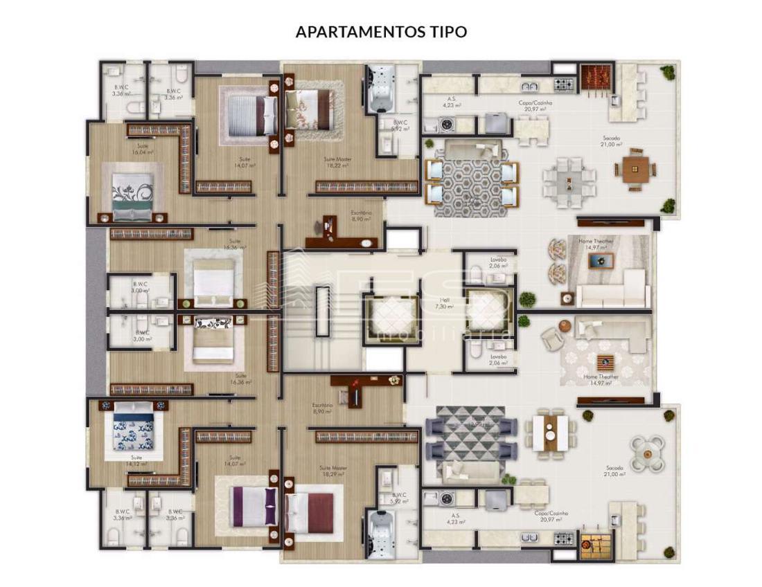 Apartamento com 4 Dormitórios à venda, 187 m² por R$ 2.650.000,00