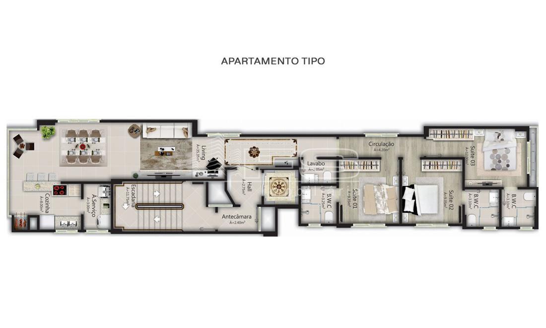 Apartamento com 3 Dormitórios à venda, 114 m² por R$ 1.320.000,00