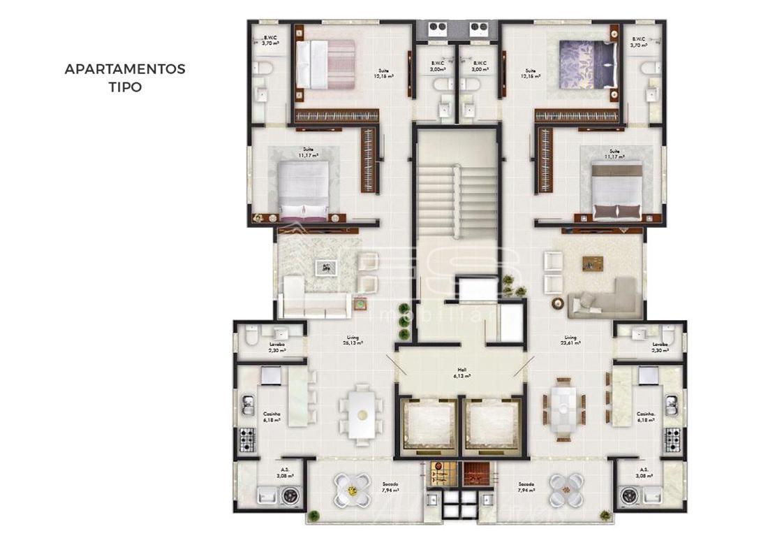 Apartamento com 2 Dormitórios à venda, 86 m² por R$ 850.000,00