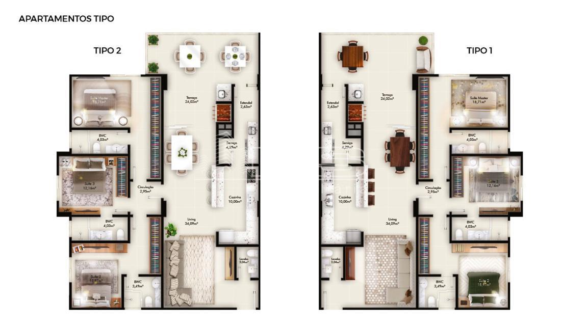 Apartamento com 3 Dormitórios à venda, 159 m² por R$ 2.011.135,00
