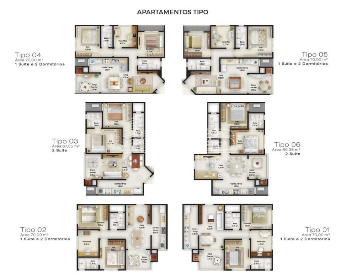 Apartamento com 2 Dormitórios à venda, 70 m² por R$ 765.000,00