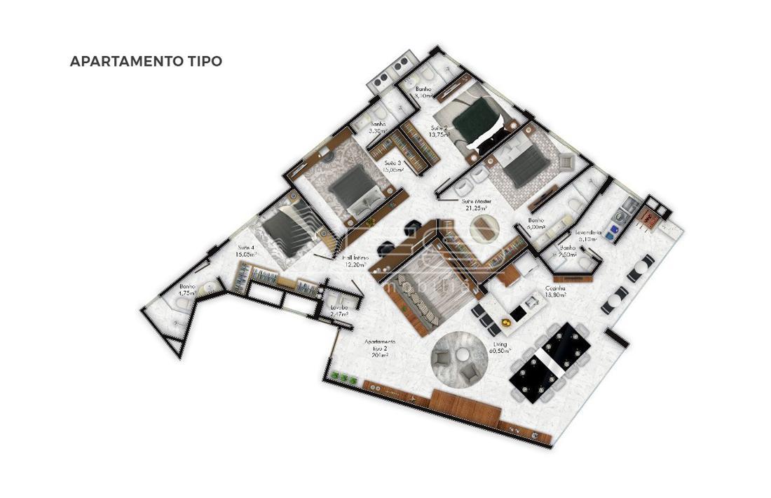 Apartamento com 4 Dormitórios à venda, 200 m² por R$ 7.000.000,00