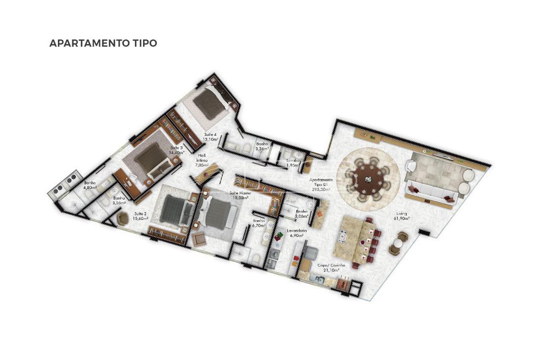 Apartamento com 4 Dormitórios à venda, 200 m² por R$ 7.000.000,00