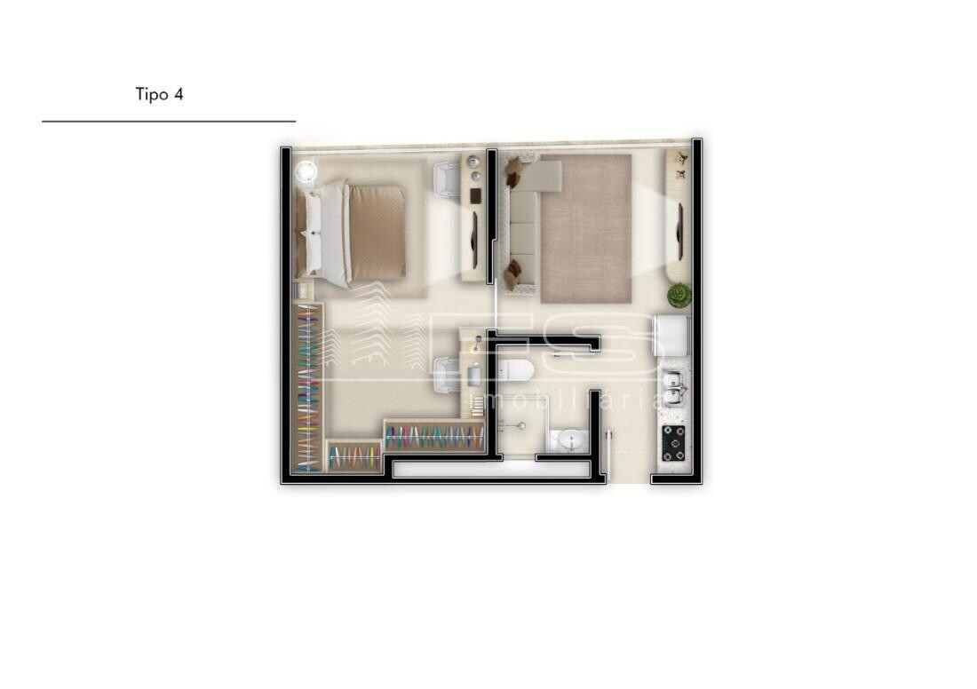 Apartamento com 1 Dormitórios à venda, 40 m² por R$ 493.900,00