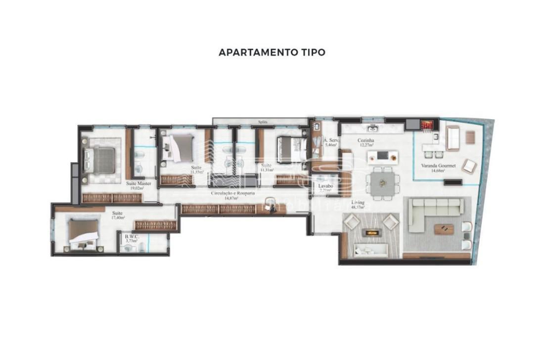 Apartamento com 4 Dormitórios à venda, 198 m² por R$ 3.100.000,00