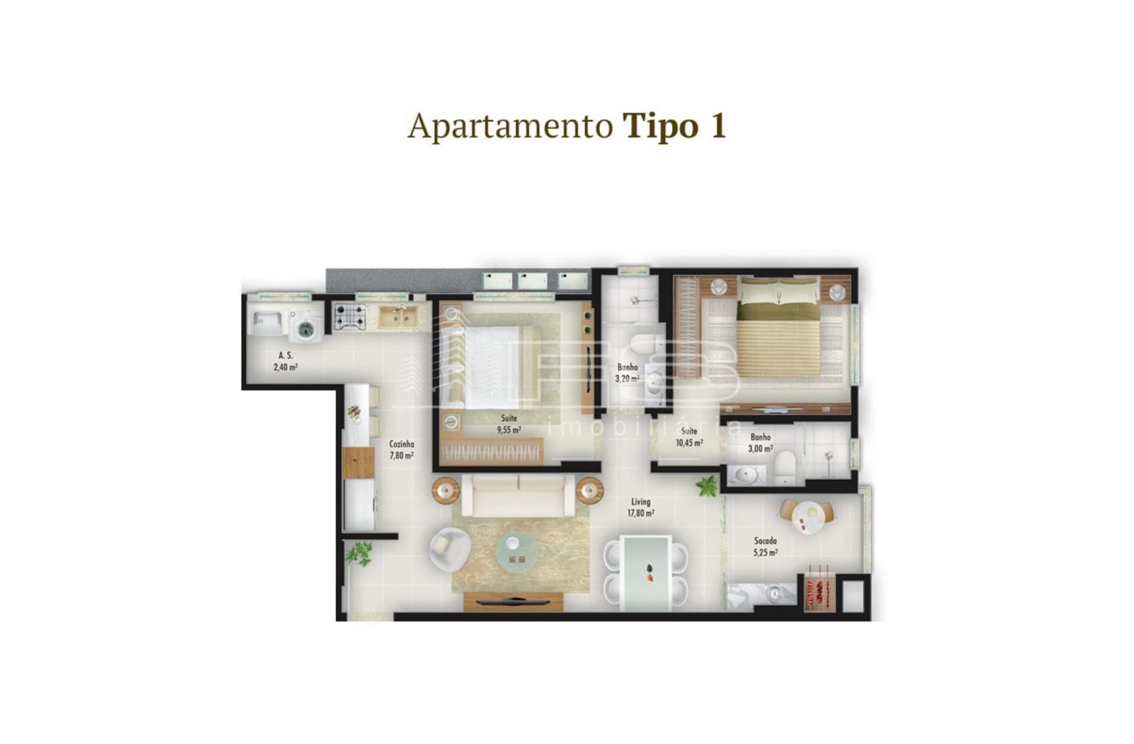 Apartamento com 2 Dormitórios à venda, 52 m² por R$ 538.000,00