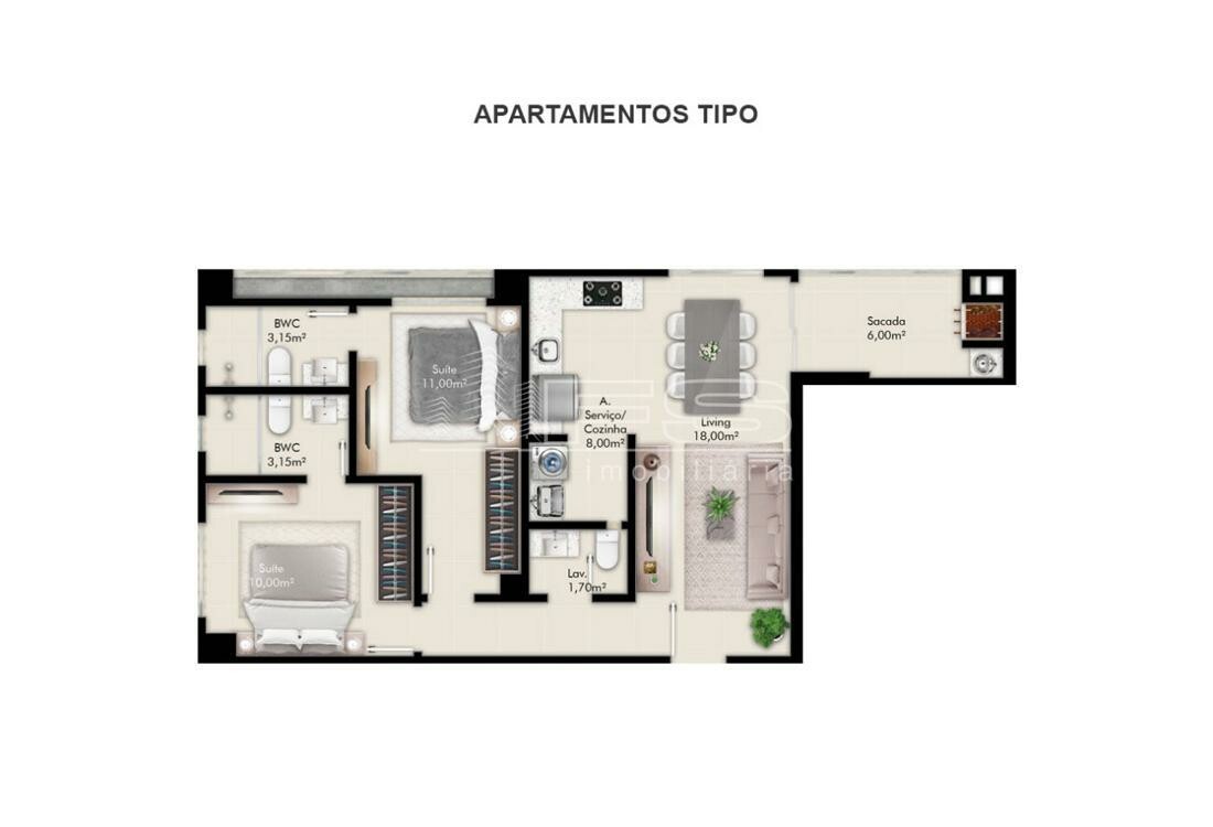 Apartamento com 2 Dormitórios à venda, 68 m² por R$ 650.000,00