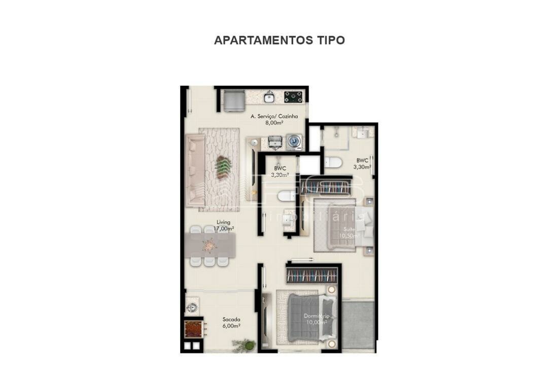 Apartamento com 2 Dormitórios à venda, 68 m² por R$ 592.000,00