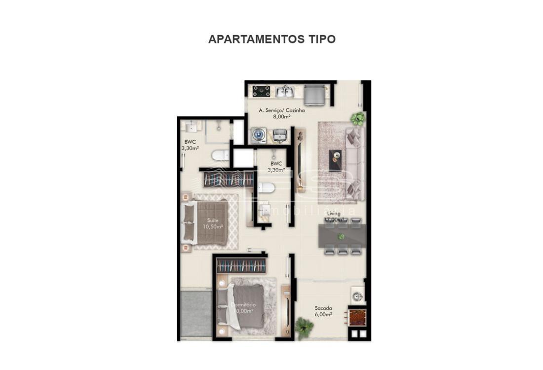 Apartamento com 2 Dormitórios à venda, 68 m² por R$ 840.000,00