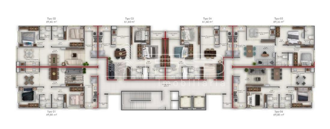 Apartamento com 2 Dormitórios à venda, 70 m² por R$ 538.111,00