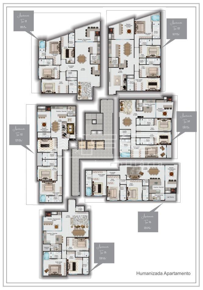 Apartamento com 4 Dormitórios à venda, 170 m² por R$ 2.200.000,00