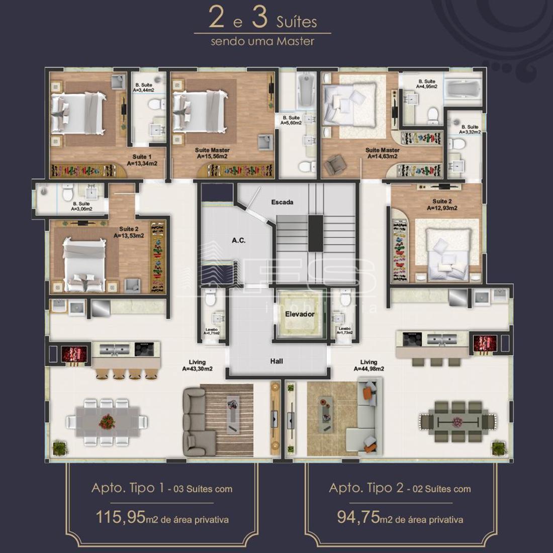 Apartamento com 3 Dormitórios à venda, 115 m² por R$ 1.043.988,00