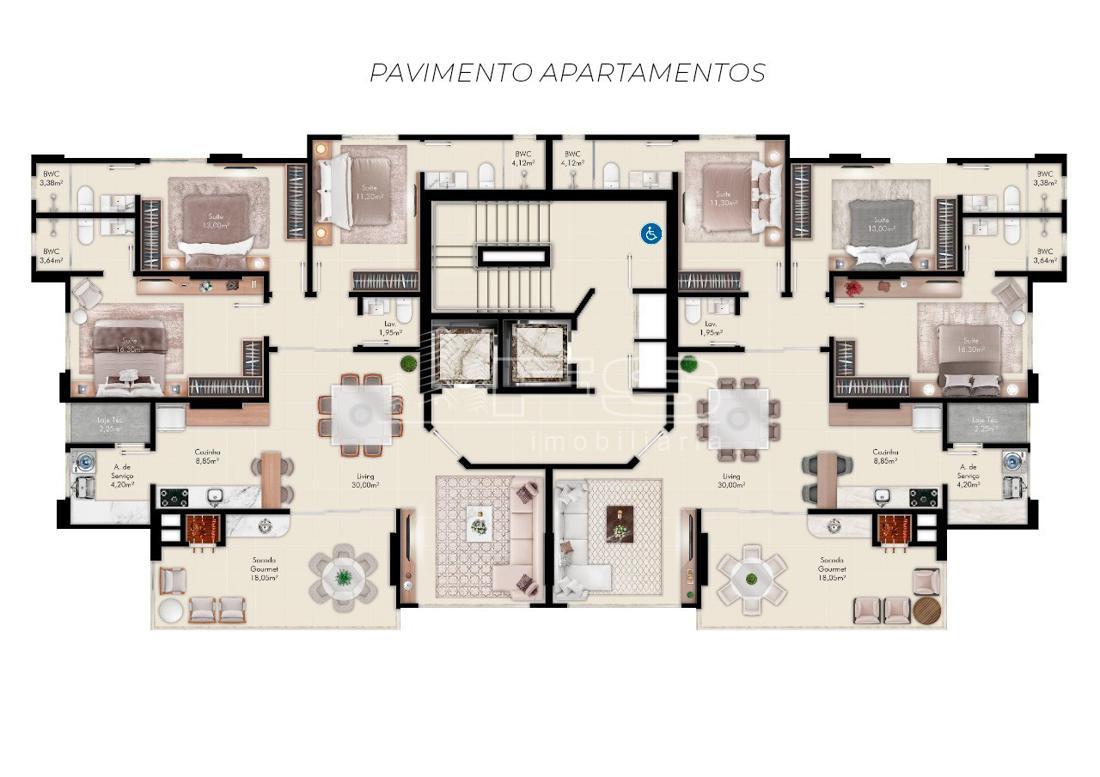 Apartamento com 3 Dormitórios à venda, 135 m² por R$ 1.727.491,00