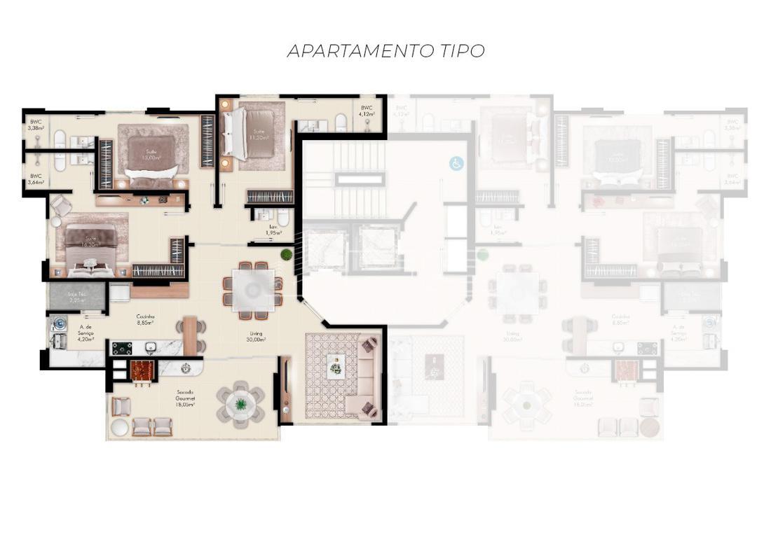 Apartamento com 3 Dormitórios à venda, 135 m² por R$ 1.727.491,00