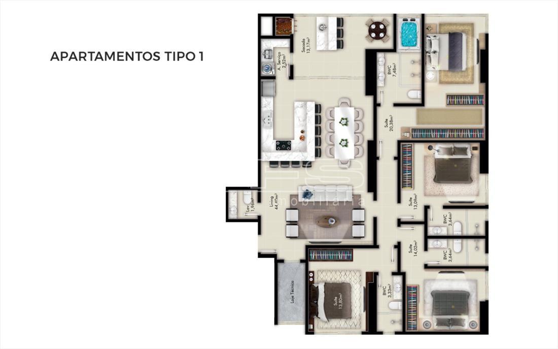 Apartamento com 4 Dormitórios à venda, 170 m² por R$ 2.950.000,00