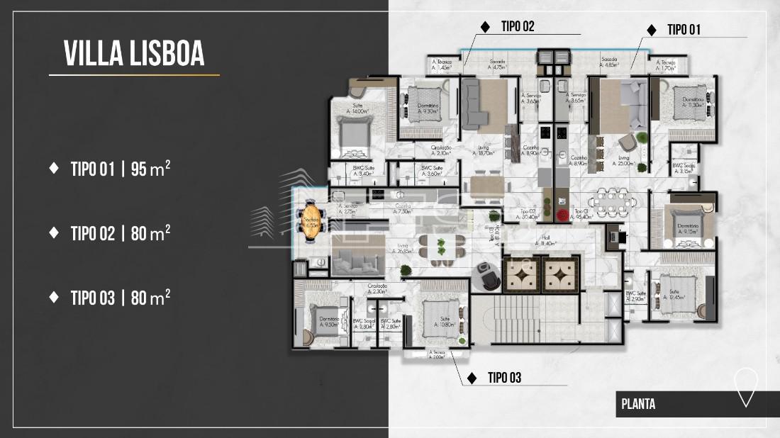 Apartamento com 2 Dormitórios à venda, 80 m² por R$ 650.000,00