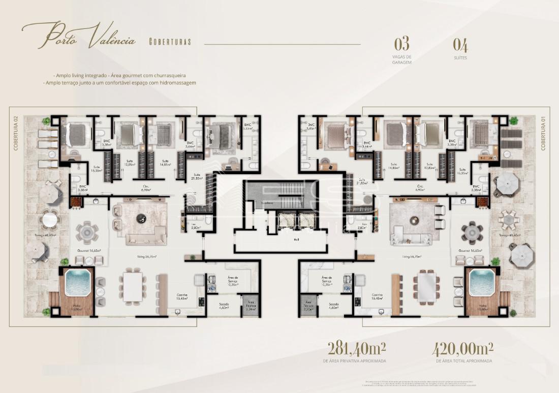 Apartamento com 4 Dormitórios à venda, 281 m² por R$ 2.322.547,00
