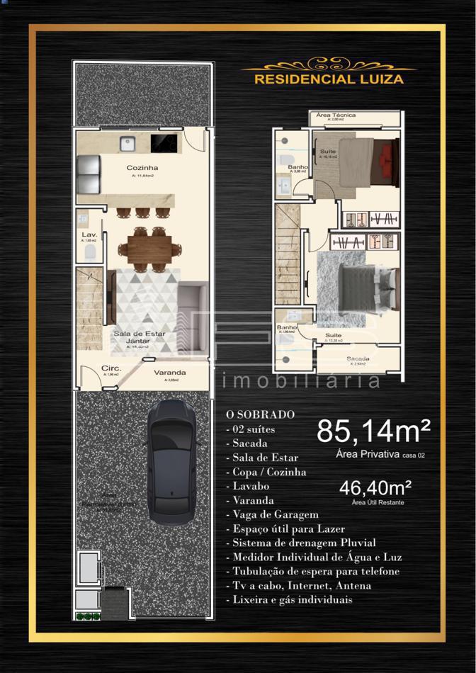 Casa com 2 Dormitórios à venda, 46 m² por R$ 460.000,00