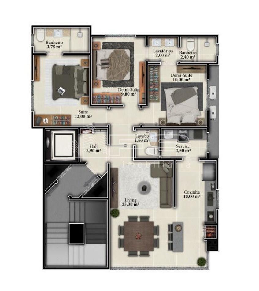 Apartamento com 3 Dormitórios à venda, 90 m² por R$ 849.734,00