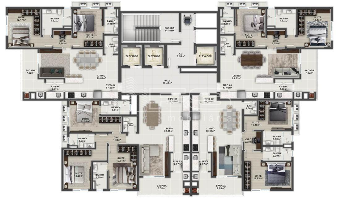 Apartamento com 2 Dormitórios à venda, 87 m² por R$ 678.926,00