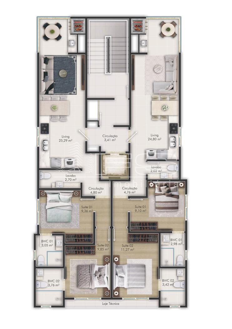 Apartamento com 2 Dormitórios à venda, 66 m² por R$ 844.355,00