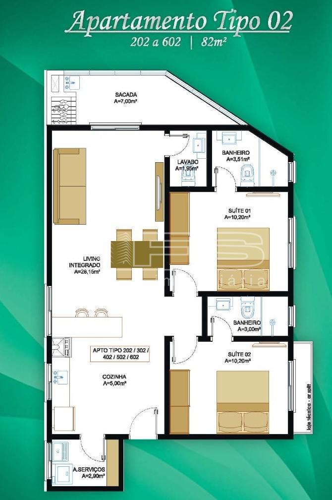 Apartamento com 2 Dormitórios à venda, 82 m² por R$ 480.000,00