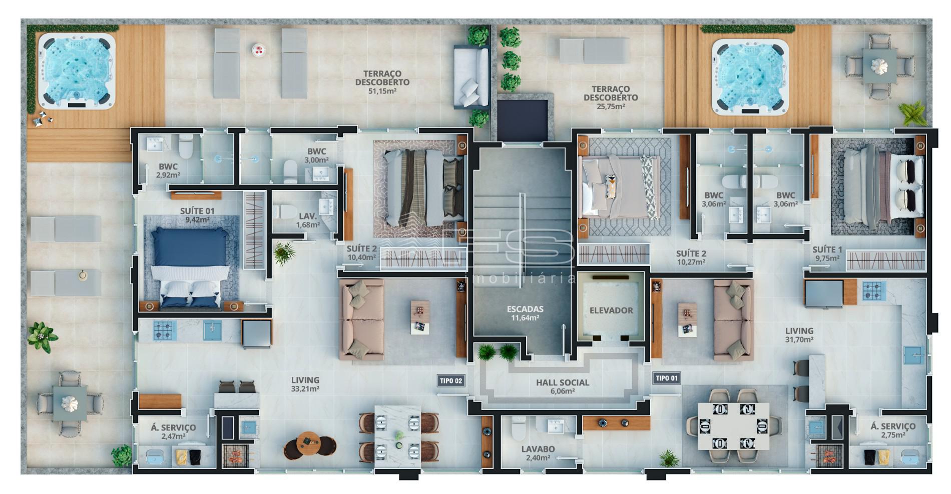 Apartamento com 2 Dormitórios à venda, 102 m² por R$ 630.000,00