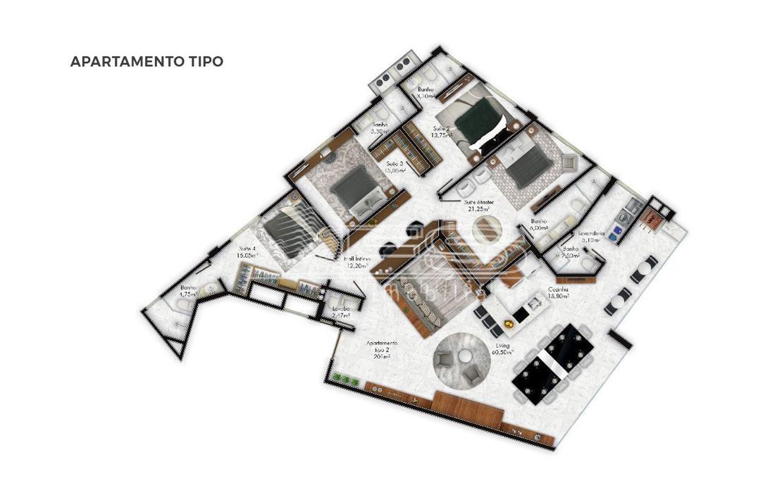 Apartamento com 4 Dormitórios à venda, 200 m² por R$ 6.500.000,00