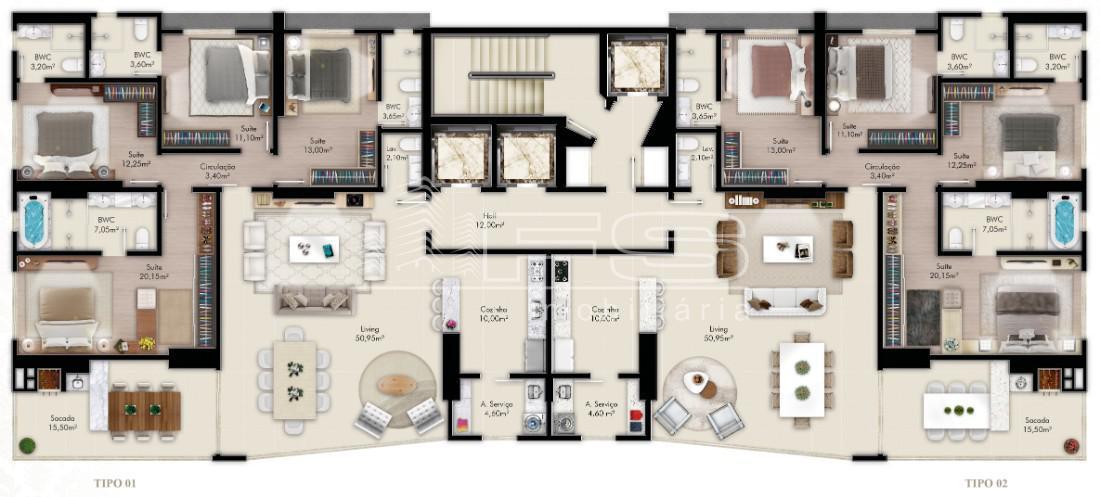 Apartamento com 4 Dormitórios à venda, 183 m² por R$ 3.098.000,00