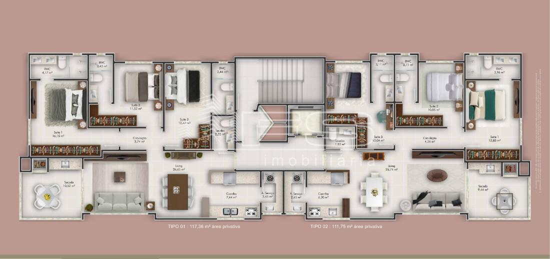 Apartamento com 3 Dormitórios à venda, 114 m² por R$ 1.350.000,00
