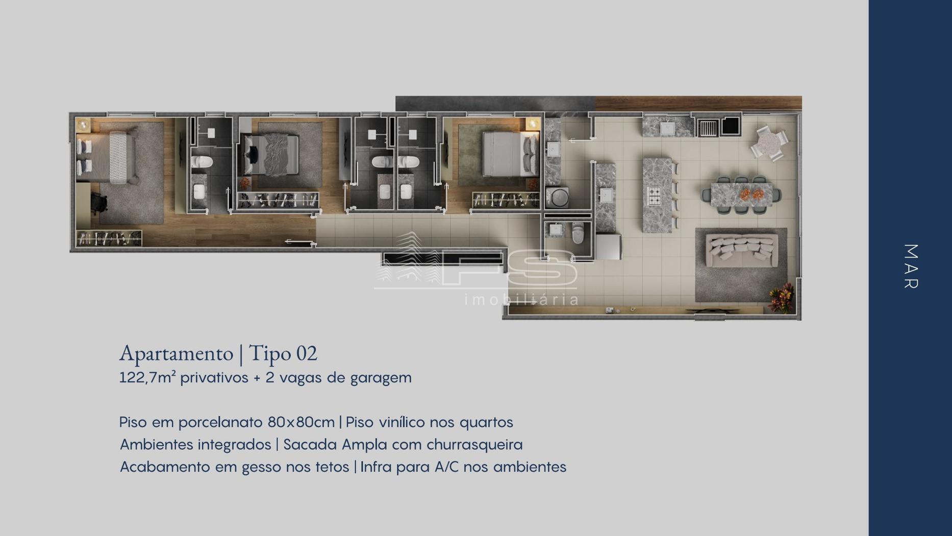 Apartamento com 3 Dormitórios à venda, 122 m² por R$ 1.360.000,00