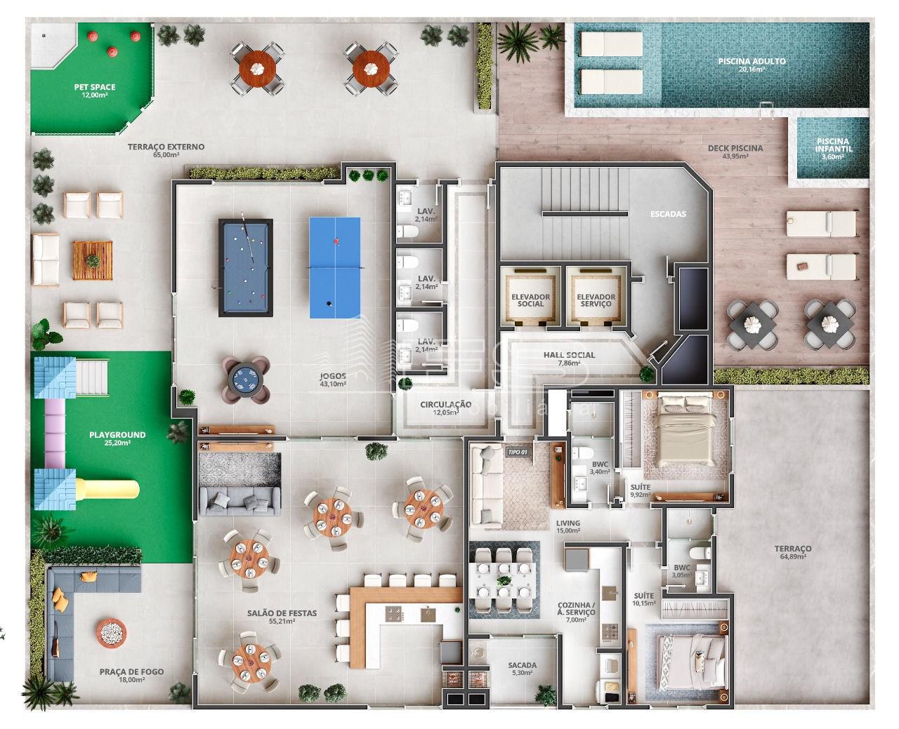 Apartamento com 2 Dormitórios à venda, 62 m² por R$ 720.281,00