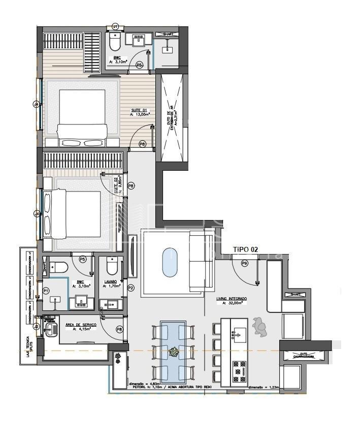 Apartamento com 2 Dormitórios à venda, 80 m² por R$ 765.000,00