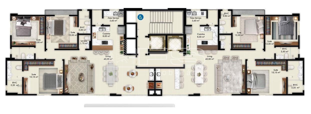 Apartamento com 3 Dormitórios à venda, 123 m² por R$ 1.800.000,00