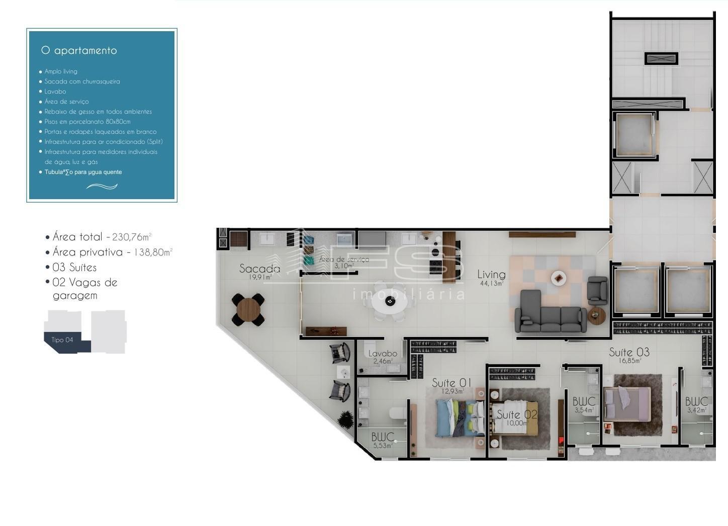 Apartamento com 3 Dormitórios à venda, 138 m² por R$ 1.500.000,00