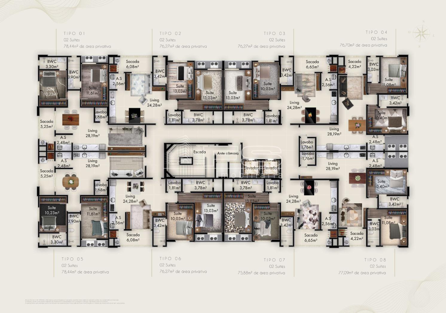 Apartamento com 2 Dormitórios à venda, 75 m² por R$ 705.000,00