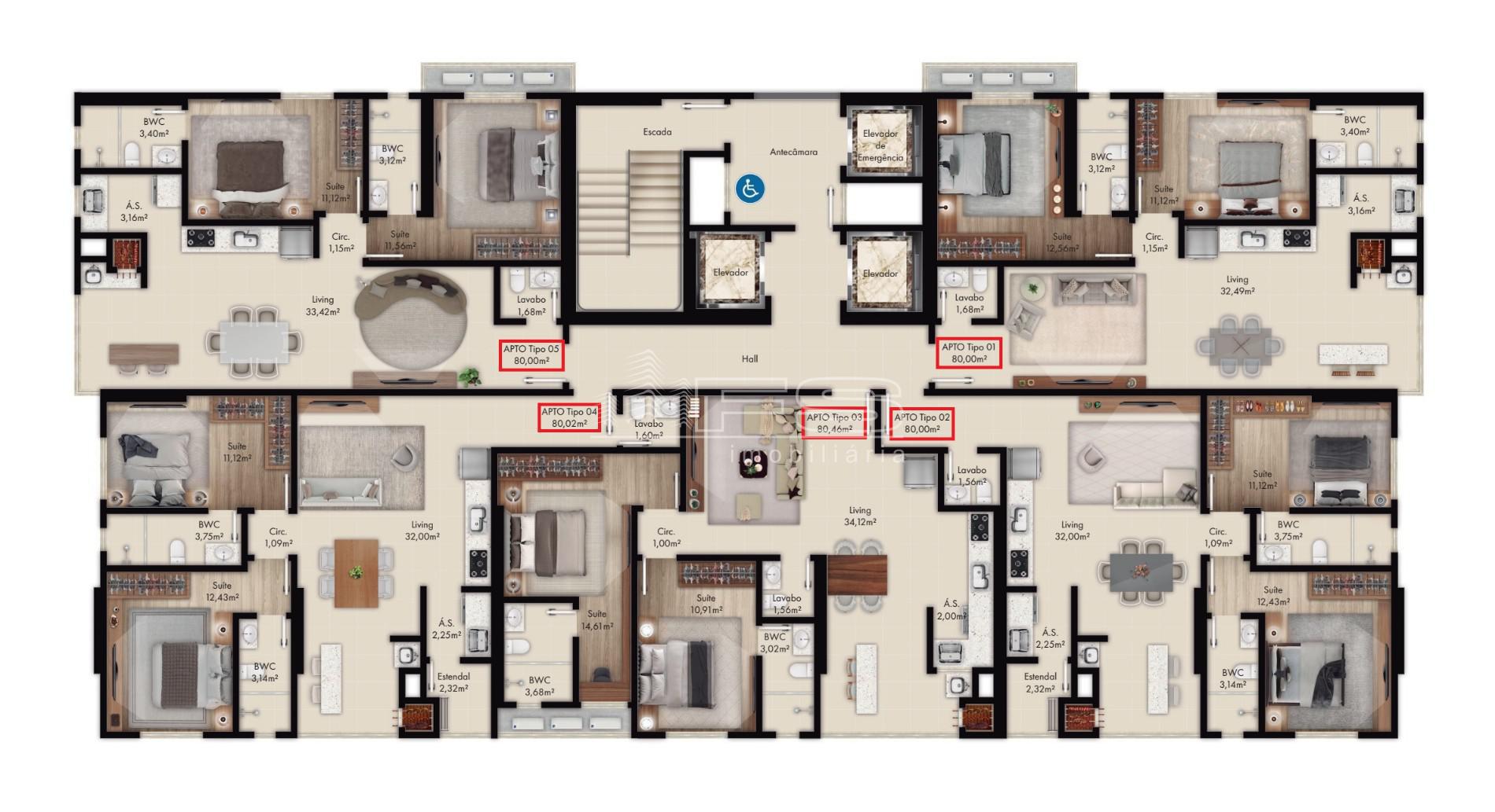 Apartamento com 2 Dormitórios à venda, 80 m² por R$ 640.000,00