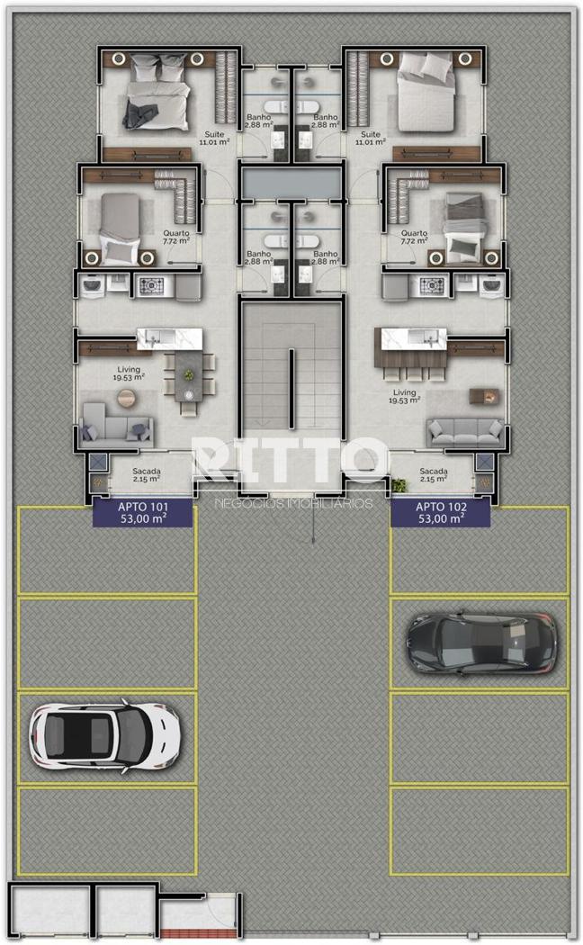 Apartamento de 2 quartos, no bairro CENTRO, em Canelinha | Eu Corretor