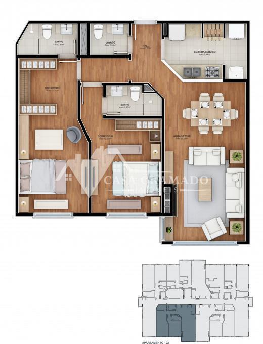 Apartamento à venda com 2 quartos, 77m² - Foto 24