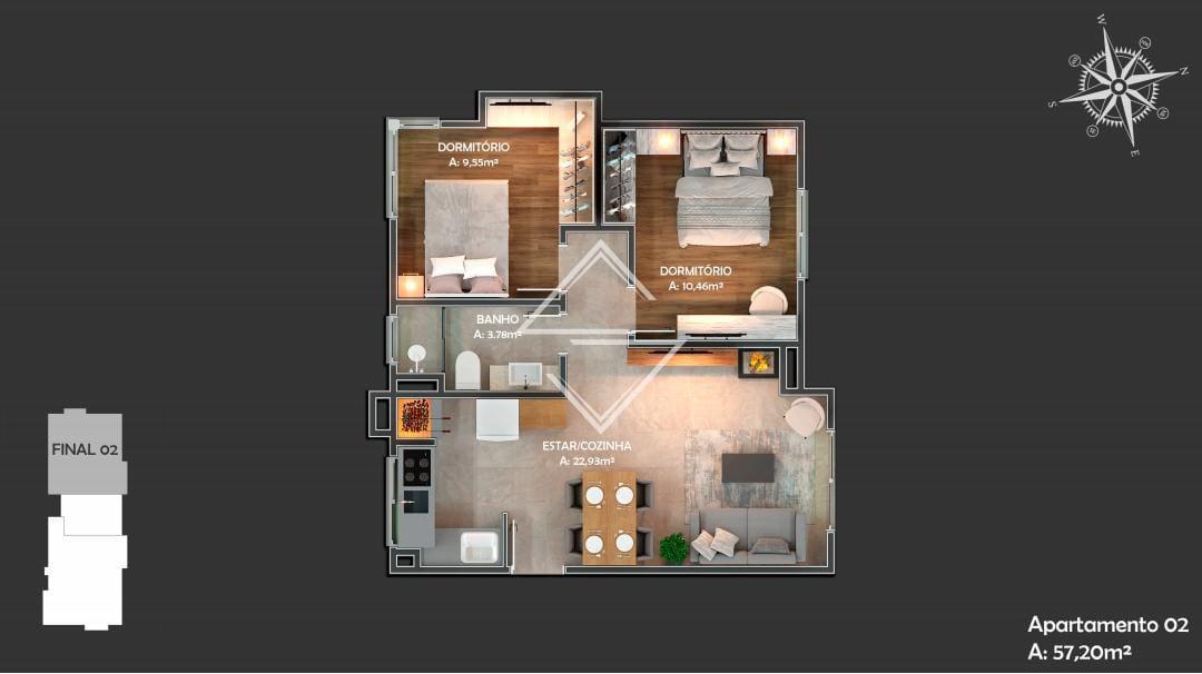 Apartamento à venda com 2 quartos, 67m² - Foto 13