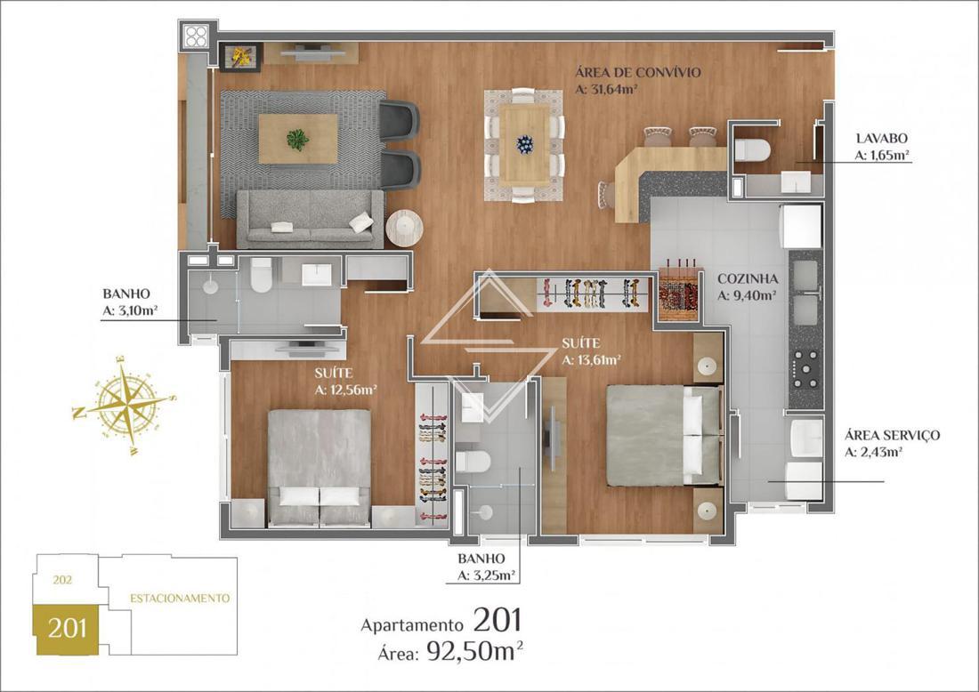 Apartamento à venda com 2 quartos, 87m² - Foto 9