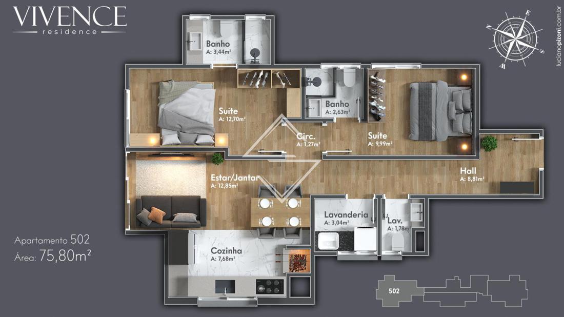 Apartamento à venda com 2 quartos, 75m² - Foto 15