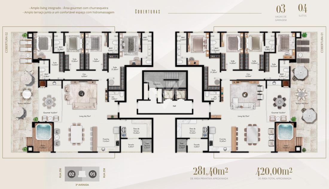 Apartamento de 3 quartos, no bairro Meia Praia, em Itapema | Eu Corretor