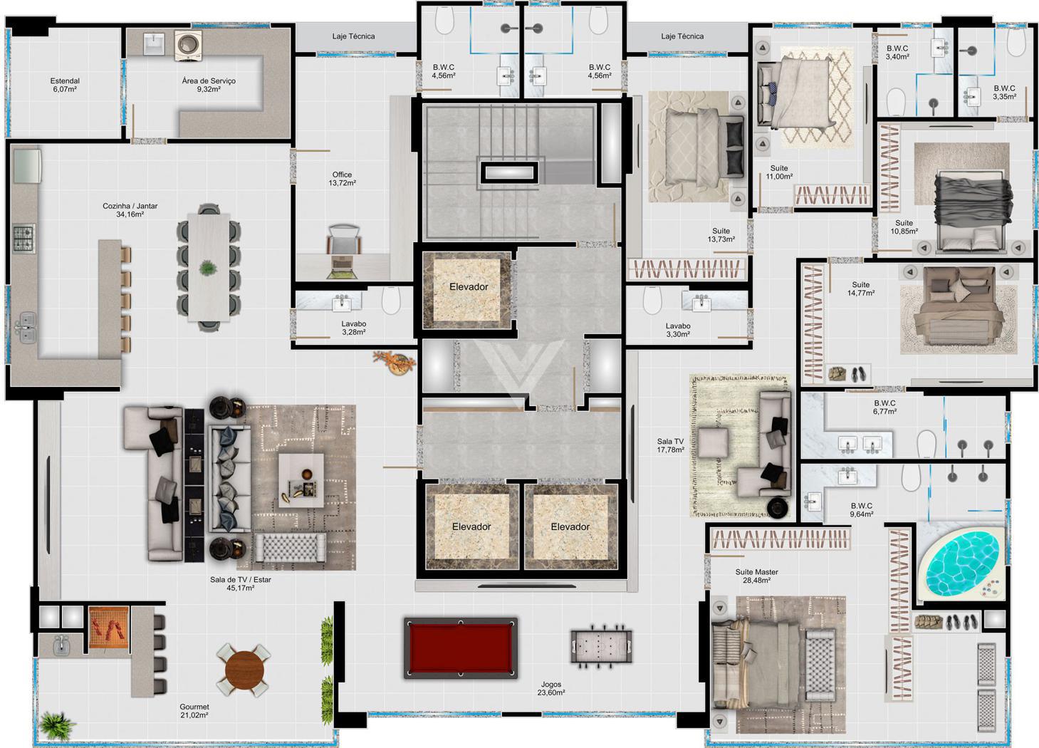 Apartamento de 4 quartos, no bairro Meia Praia, em Itapema | Eu Corretor