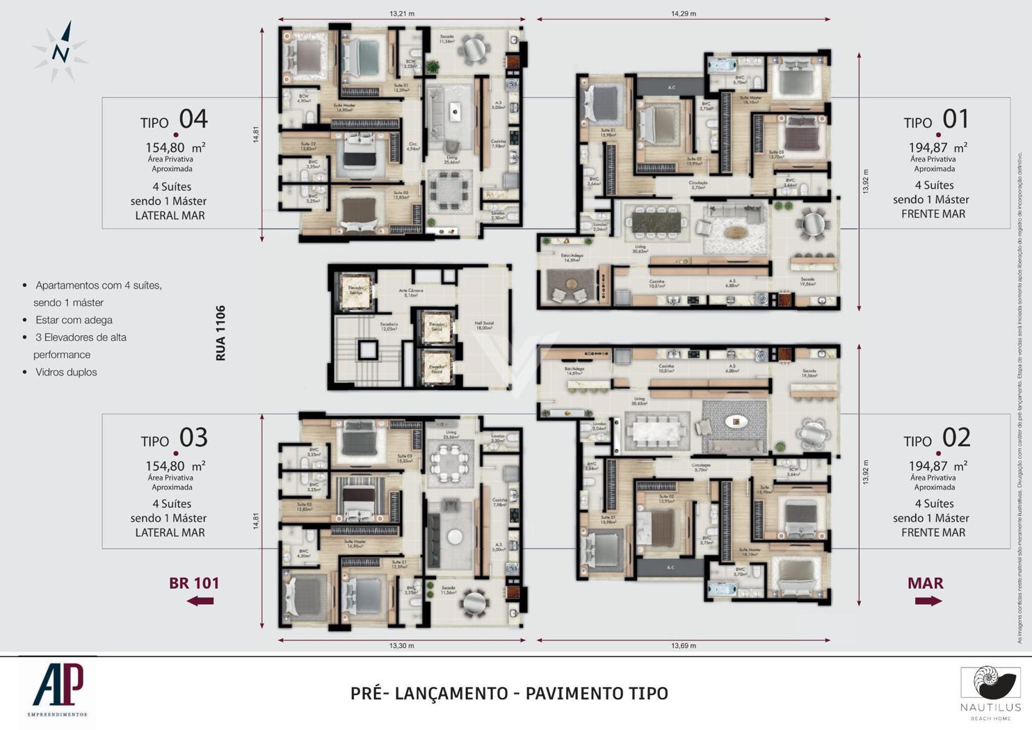 Apartamento de 4 quartos, no bairro Ilhota, em Itapema | Eu Corretor