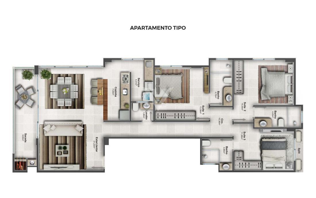 Apartamento de 3 quartos, 143m² no bairro Meia Praia, em Itapema | Eu Corretor