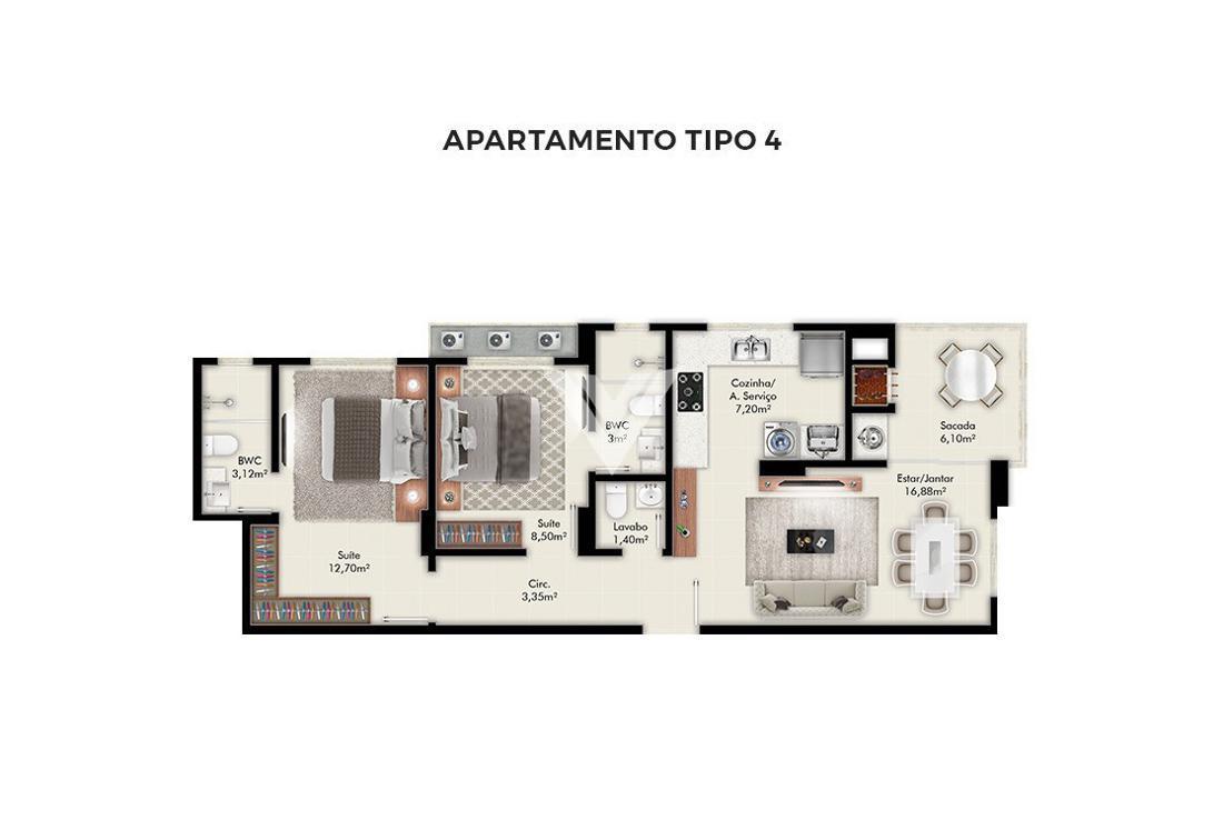 Apartamento de 2 quartos, 70m² no bairro Morretes, em Itapema | Eu Corretor