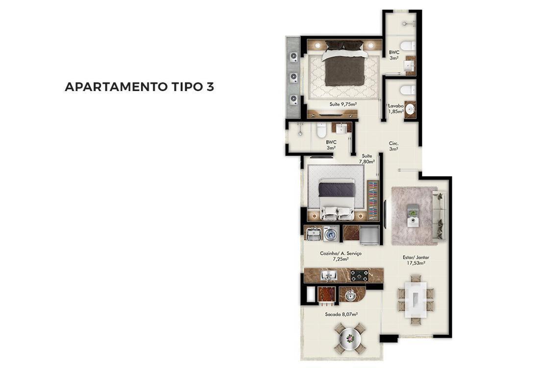 Apartamento de 2 quartos, 70m² no bairro Morretes, em Itapema | Eu Corretor