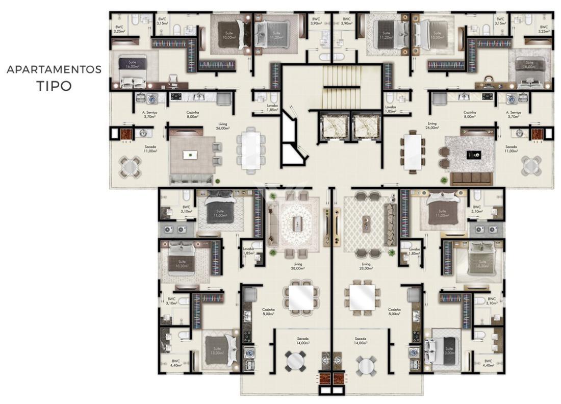 Apartamento de 3 quartos, 116m² no bairro Centro, em Itapema | Eu Corretor