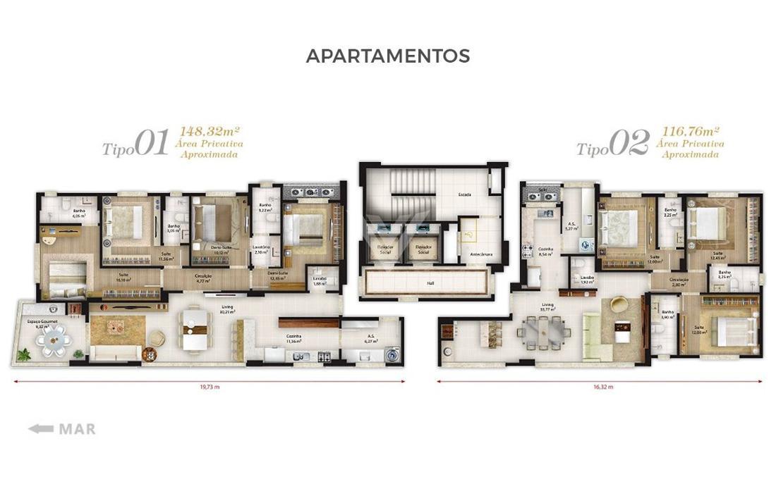 Apartamento de 3 quartos, no bairro Meia Praia, em Itapema | Eu Corretor